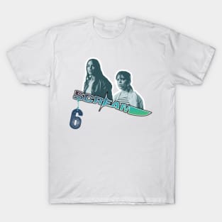 scream VI  (Scream 6) Melissa Barrera (Sam Carpenter) - Jenna Ortega (Tara Carpenter) scary horror movie graphic design by ironpalette T-Shirt